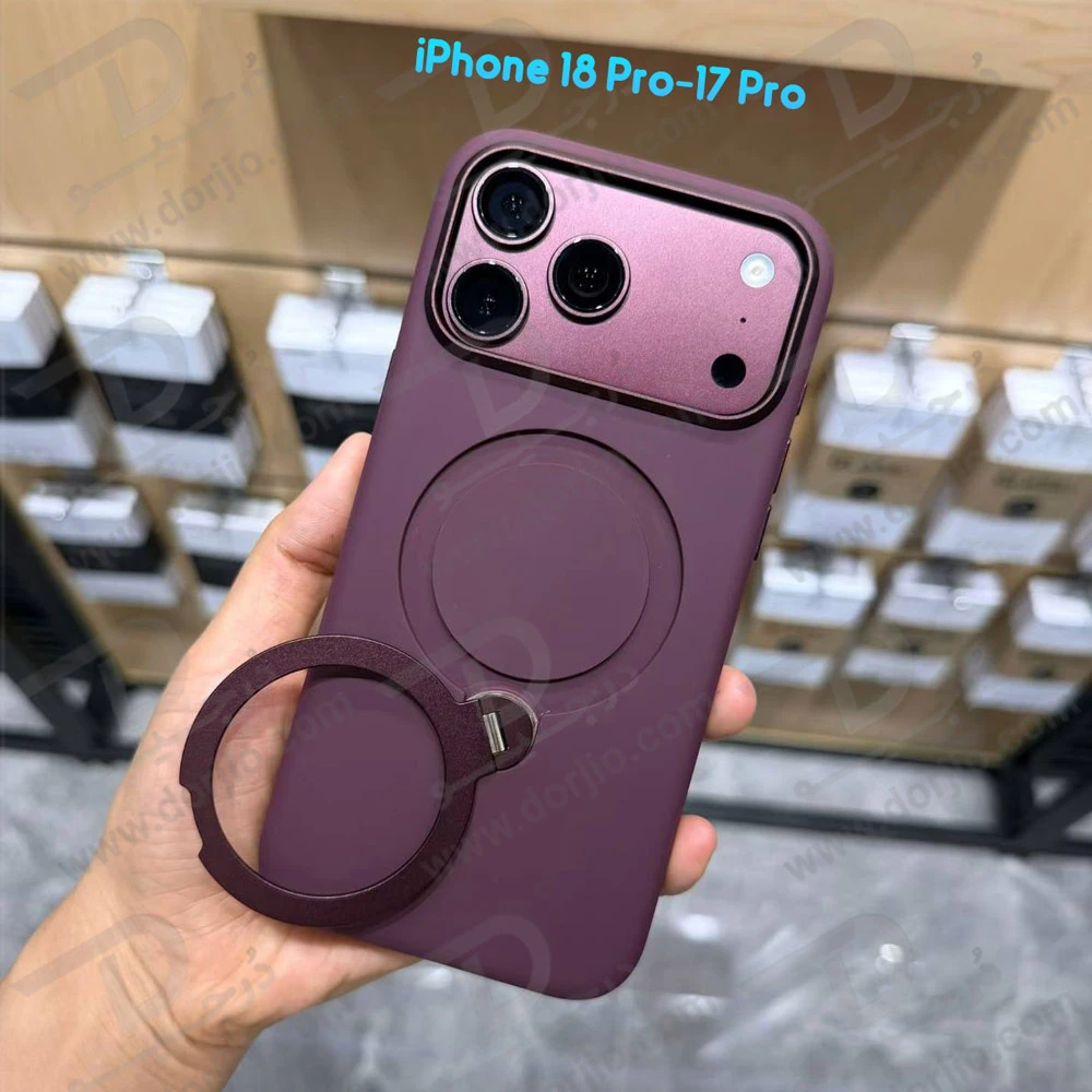 قاب سیلیکونی مگنتی رینگ استنددار iPhone 17 Pro برند KZDOO مدل SILIKICK قاب سیلیکونی مگنتی رینگ استنددار iPhone 17 Pro برند KZDOO مدل SILIKICK