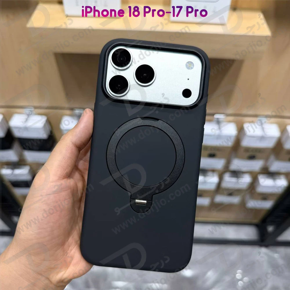 قاب سیلیکونی مگنتی رینگ استنددار iPhone 17 Pro برند KZDOO مدل SILIKICK قاب سیلیکونی مگنتی رینگ استنددار iPhone 17 Pro برند KZDOO مدل SILIKICK