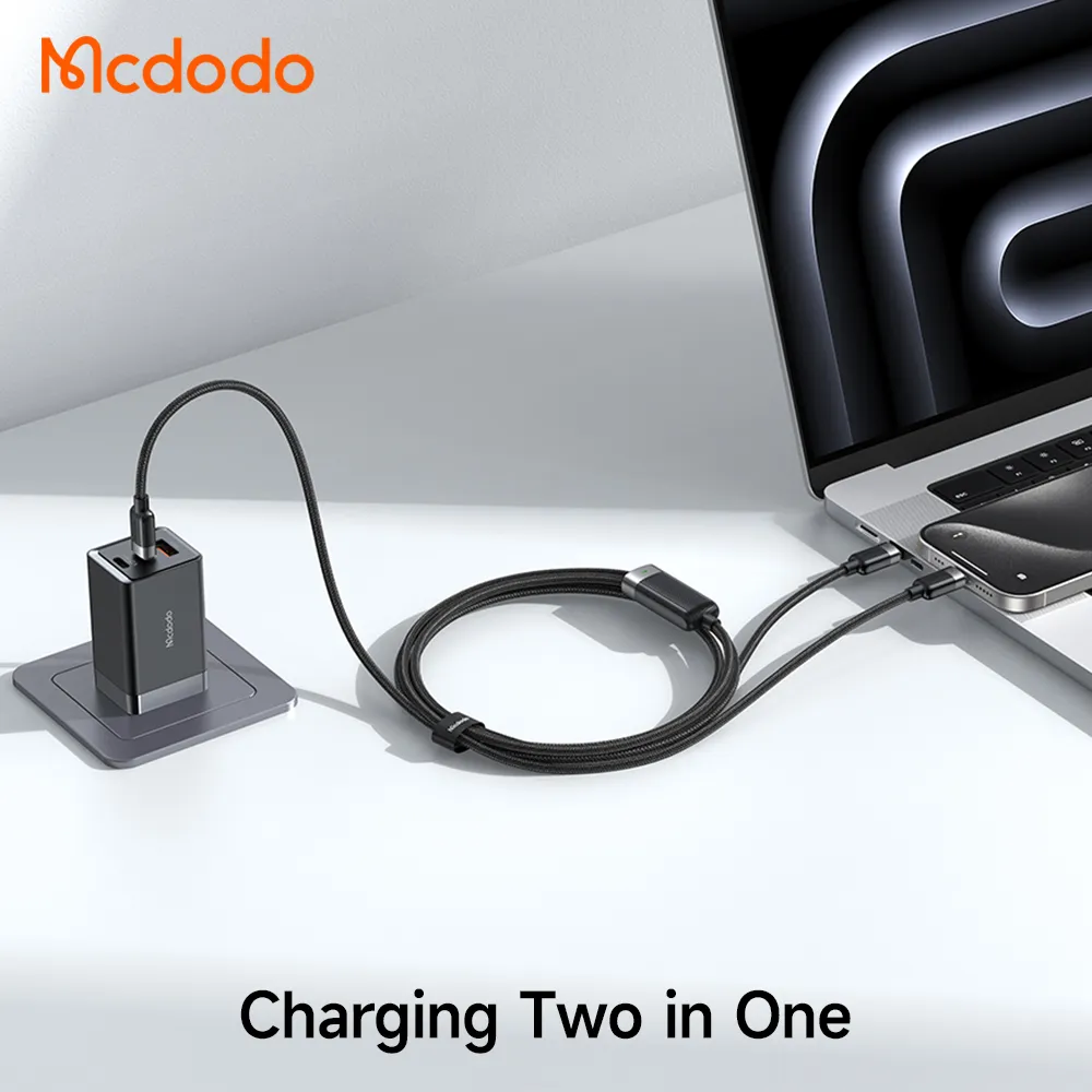 کابل شارژ سریع 100 وات 5 آمپر Type-C به دو پورت Type-C طول 1.5 متر برند مک دودو مدل Mcdodo CA-6780