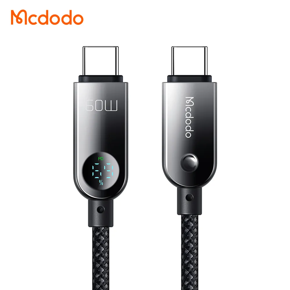 کابل شارژ سریع 60 وات 3 آمپر Type-c به Type-c نمایشگر دار 1.2 متر برند مک دودو مدل Mcdodo CA-4780