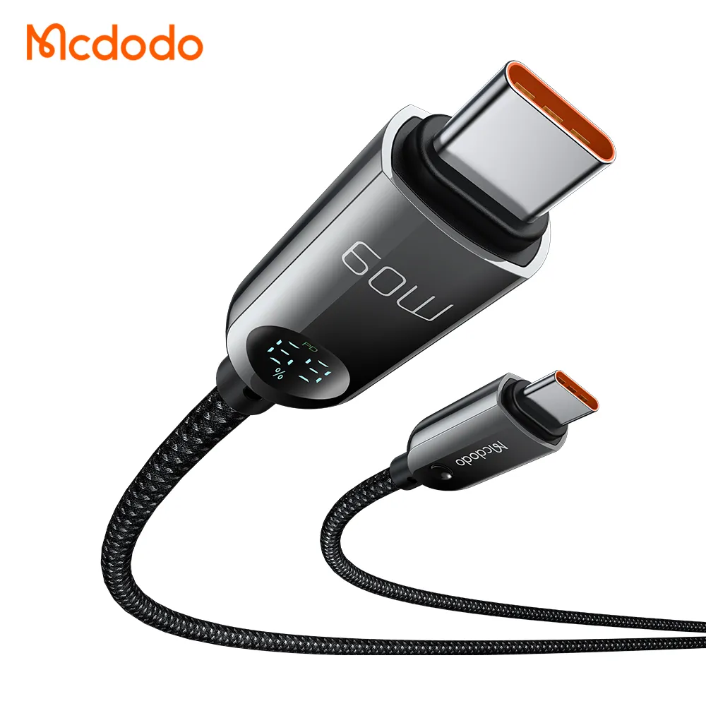 کابل شارژ سریع 60 وات 3 آمپر Type-c به Type-c نمایشگر دار 1.2 متر برند مک دودو مدل Mcdodo CA-4780