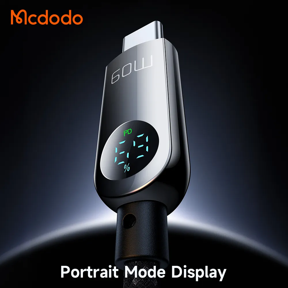 کابل شارژ سریع 60 وات 3 آمپر Type-c به Type-c نمایشگر دار 1.2 متر برند مک دودو مدل Mcdodo CA-4780