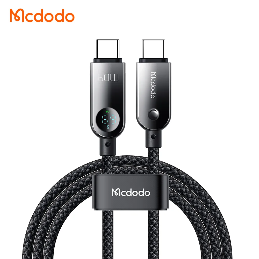 کابل شارژ سریع 60 وات 3 آمپر Type-c به Type-c نمایشگر دار 1.2 متر برند مک دودو مدل Mcdodo CA-4780