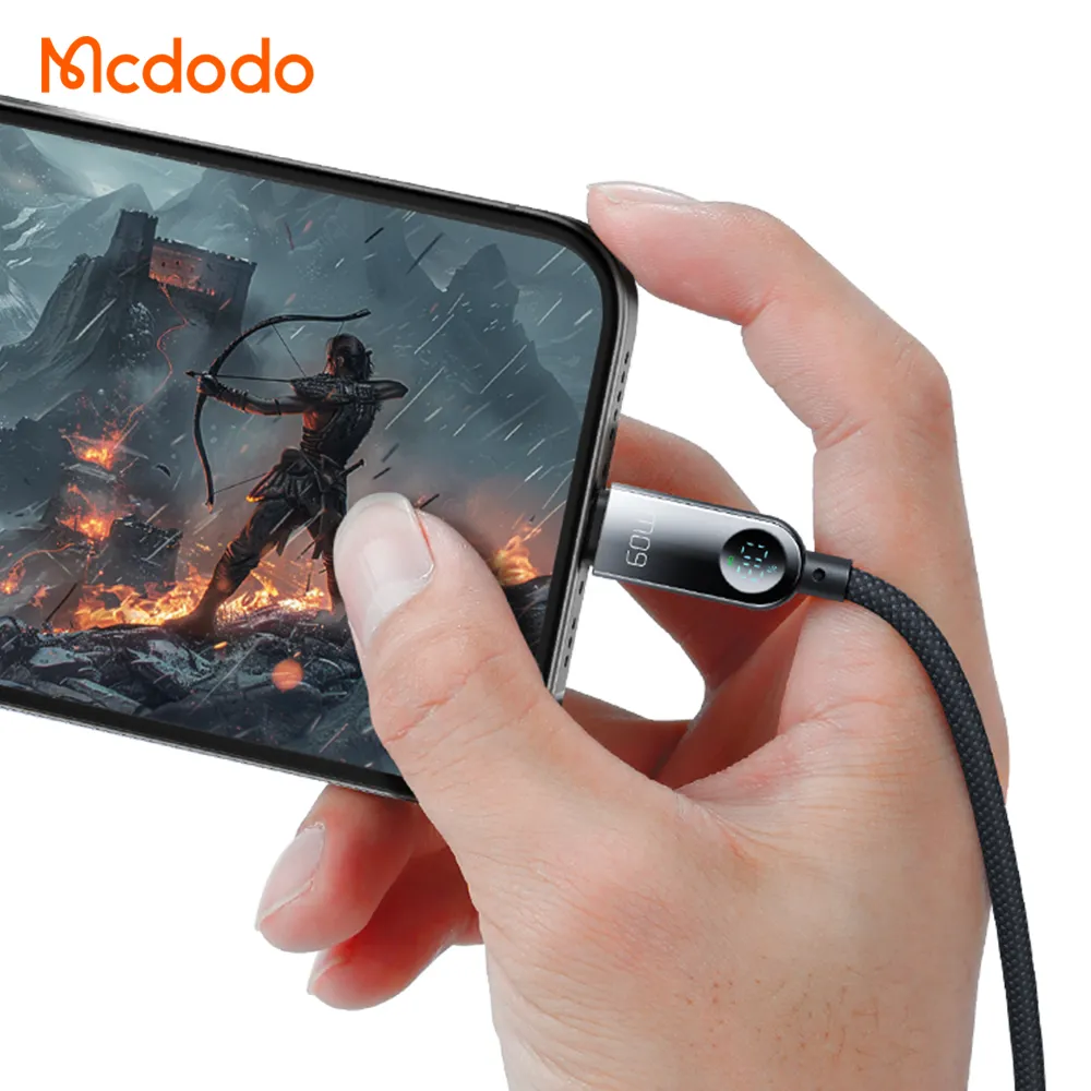 کابل شارژ سریع 60 وات 3 آمپر Type-c به Type-c نمایشگر دار 1.2 متر برند مک دودو مدل Mcdodo CA-4780