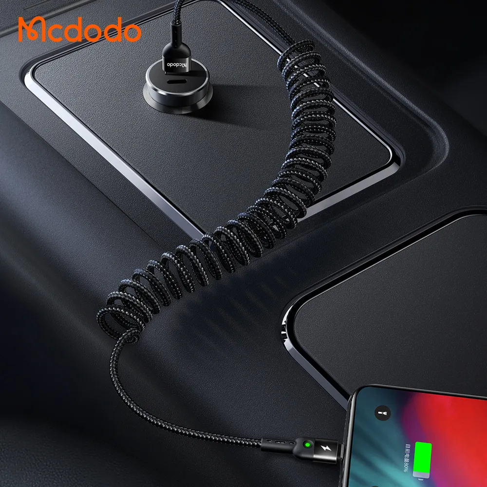 کابل شارژ و انتقال داده بدنه فنری 10 وات 2 آمپر USB به Lightning طول 1.8 متر برند مک دودو مدل CA-6410
