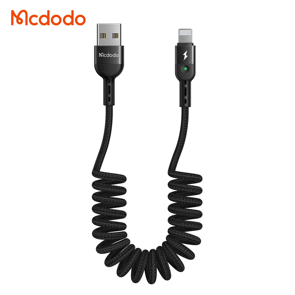 کابل شارژ و انتقال داده بدنه فنری 10 وات 2 آمپر USB به Lightning طول 1.8 متر برند مک دودو مدل CA-6410