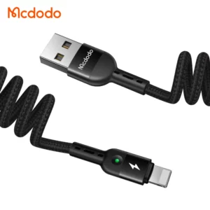 کابل شارژ و انتقال داده بدنه فنری 10 وات 2 آمپر USB به Lightning طول 1.8 متر برند مک دودو مدل CA-6410