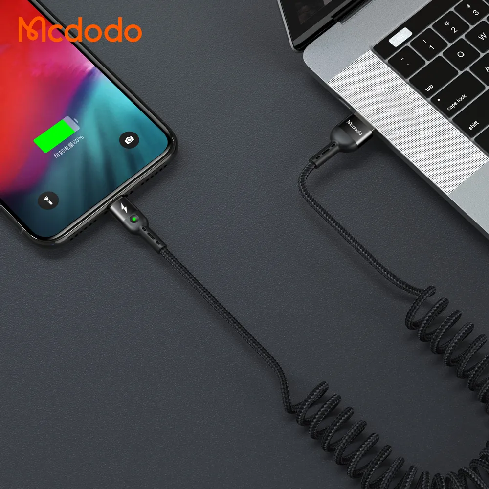 کابل شارژ و انتقال داده بدنه فنری 10 وات 2 آمپر USB به Type-C طول 1.8 متر برند مک دودو مدل CA-6420