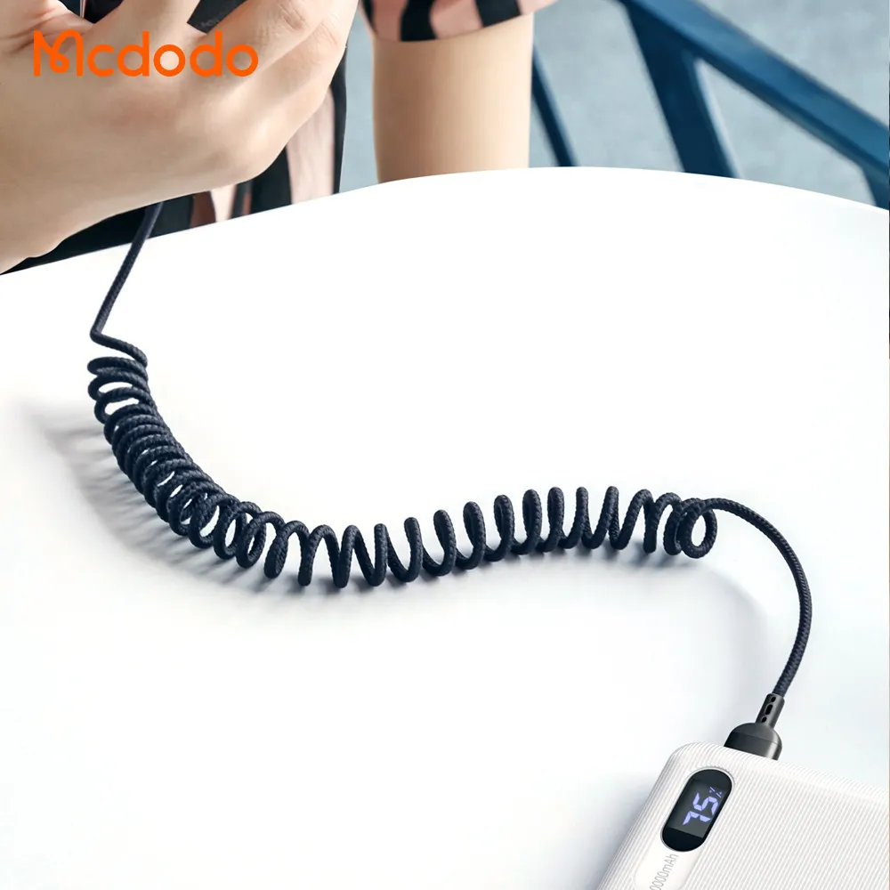 کابل شارژ و انتقال داده بدنه فنری 10 وات 2 آمپر USB به Type-C طول 1.8 متر برند مک دودو مدل CA-6420