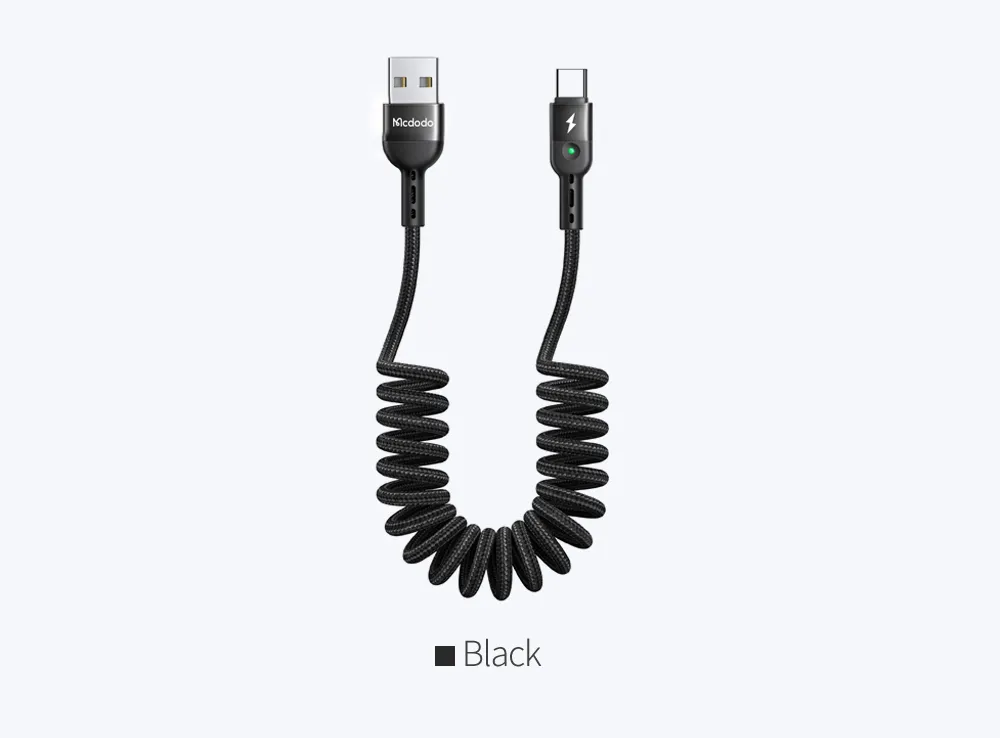 کابل شارژ و انتقال داده بدنه فنری 10 وات 2 آمپر USB به Type-C طول 1.8 متر برند مک دودو مدل CA-6420
