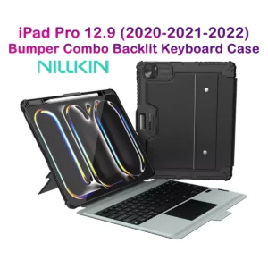 کیف کلاسوری iPad Pro 12.9 2021 با صفحه کلید بلوتوثی برند نیلکین مدل Bumper Combo