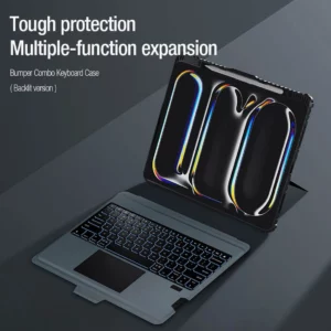 کیف کلاسوری iPad Pro 13 2024 با صفحه کلید بلوتوثی برند نیلکین مدل Bumper Combo