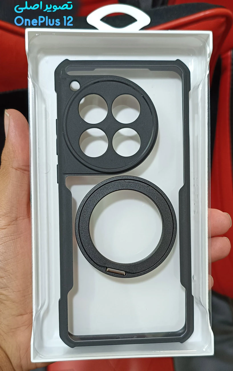 گارد شفاف رینگ استند 360 درجه مگ سیف OnePlus 12 مارک XUNDD سری Beatle Rotatable